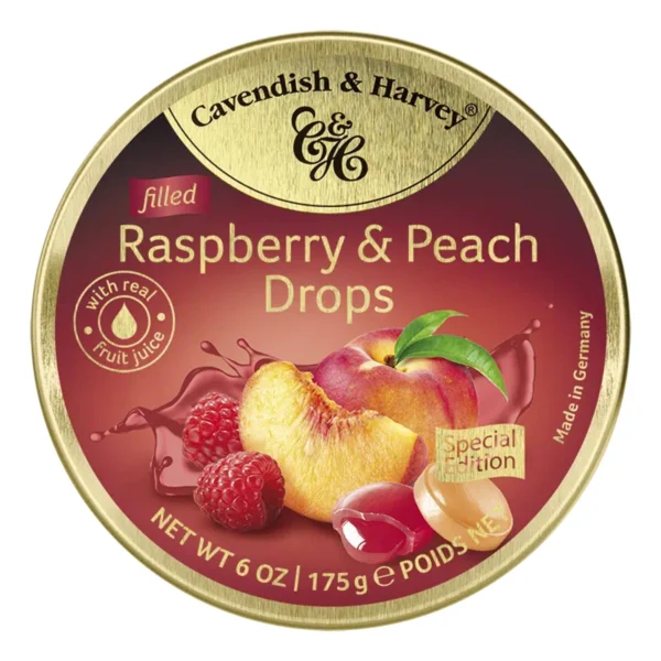 Cavendish & Harvey Raspberry Peach Drops 175g