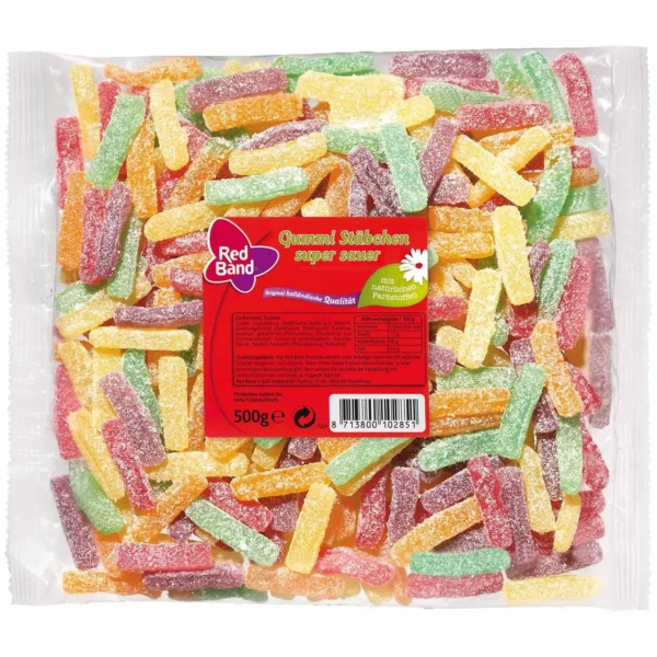 Red Band Gummistickor Super Sour 500g