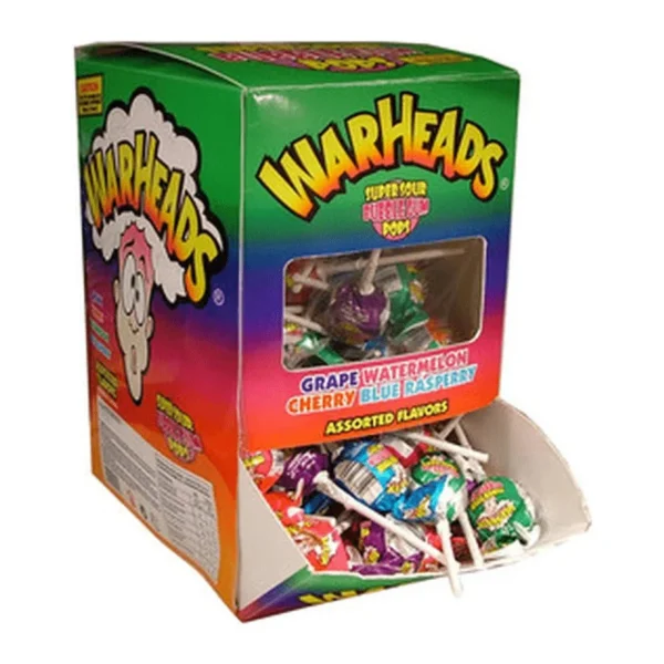 Warheads Super Sour Klubba Storpack - 100-pack