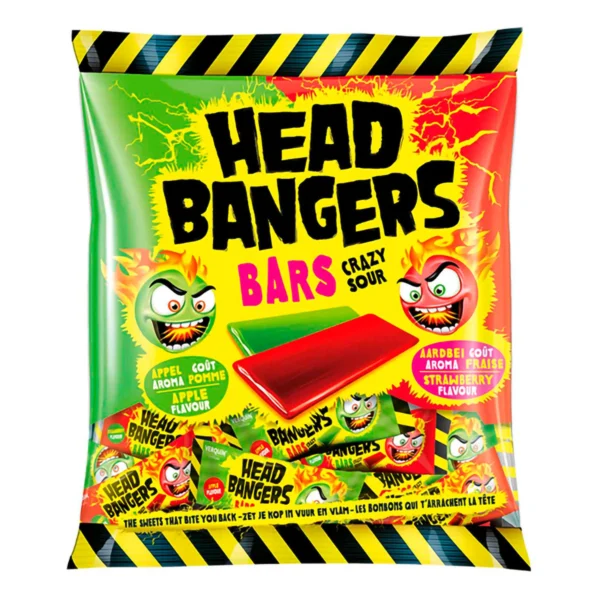 Head Bangers Bars Sour Strawberry & Apple 200 G